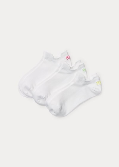 Calcetines Polo Ralph Lauren Mujer Blancos - Microfiber Sport 3-Pack - ZAOVP7980